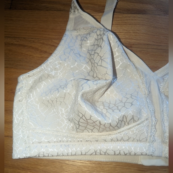 42C Nude Floral Jacquard Women's Minimizer Bra Full Coverage Non Padded Wirefree - Picture 4 of 13